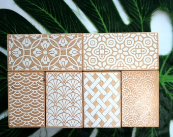Patterned Wood Rubber Stamp: Scrapbooking Card Making Tool