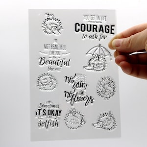Conjunto de carimbos de ouriço, diário decorativo, etiquetas para fazer cartões, ferramenta para scrapbooking