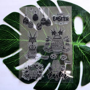 6 stijl Happy Easter Stempelset Alice Serie Postzegels Set Voor Kaarten Maken Scrapbooking Art Journal Decoreren Paasei Konijn Kat