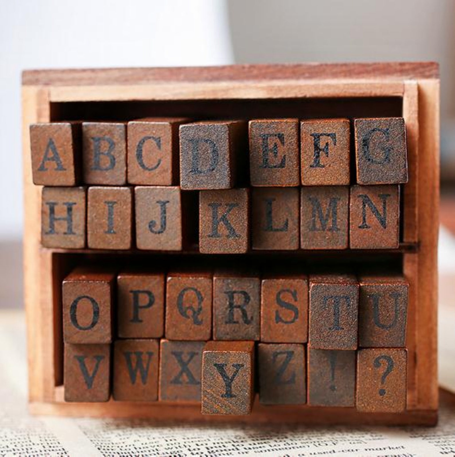 28 Pcs Rubber Alphabet Stamps Set Diary Stamps With Wood Box Etsy