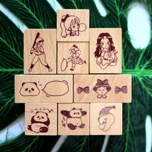Carimbo de panda fofo para scrapbooking, diário, álbum, decoração filofax, faça você mesmo, 9 estilos