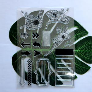 4 Style Flower Label Stamps Garden Theme Floral Stemple Set Do Dekorowania Pamiętnika Scrapbook Sketchbook Card Making Tool