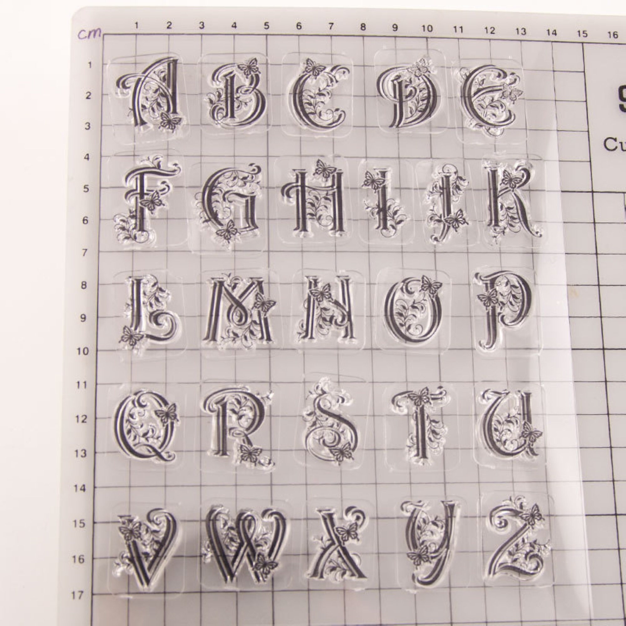 Clear Stamps Alphabet Stamp Set With Vines Vintage Letter Etsy