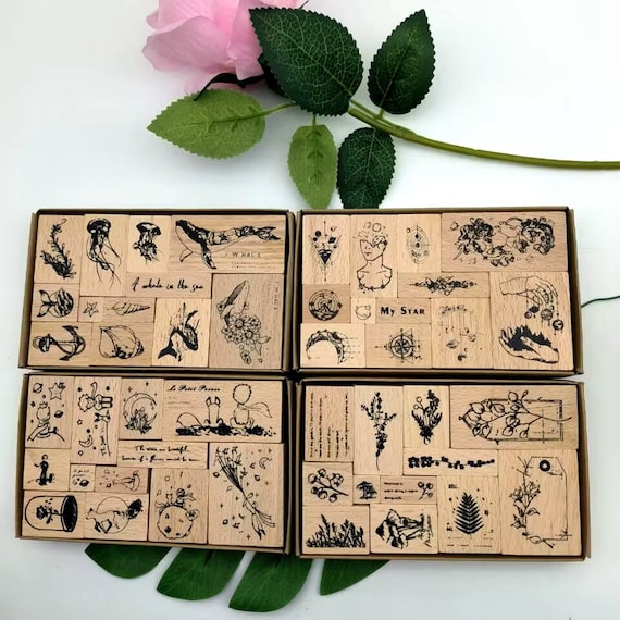 Vintage Rubber Stamp Set Card Diary Filofax Journal Stamp - Etsy