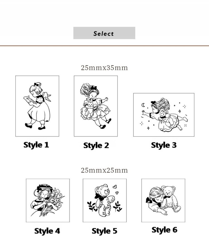 Cute Girl Alice Stamp For Scrapbooking Journal Diary Filofax Decoration Rabbit Cat Bear 10 Style