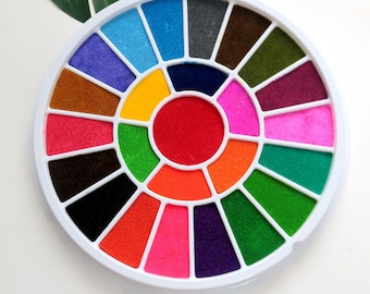 25 Color Inkpad Set: Large Compass Stamp Pad for Kids