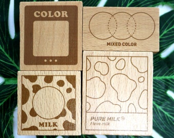 Color Palette Wooden Rubber Stamp: Decorative Planner, Scrapbook Journal Tool