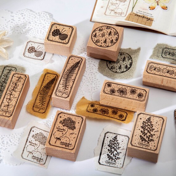 8 PCS Retro Wooden Stamps for Scrapbooking School Supplies Journal Stamps -  AliExpress