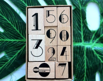 Wooden Number Stamp Set: Scrapbooking Journal Planner (10pcs)