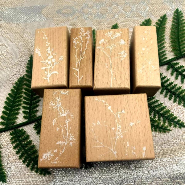 Twig Wood Rubber Stamp Flower Branch Stamp For Card Making Scrapbooking Decorative Journal Diary Packaging 6 Styles