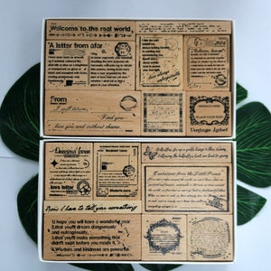 Zestaw stempli gumowych Vintage Wood Romantyczne życie, Idealne życie 2 style Tworzenie kartek Dekoracyjne albumy Dziennik Pamiętnik Narzędzie