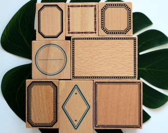 Classic Frame Border Wood Rubber Stamp For Labels Tags Making Journal Diary Scrapbook Decoration 8 Styles