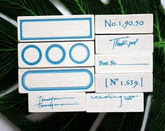 Simple Labels Stamp Tags Numbers Wood Rubber Stamps for Decorate Planners Diaries Journals Cardmaking DIY