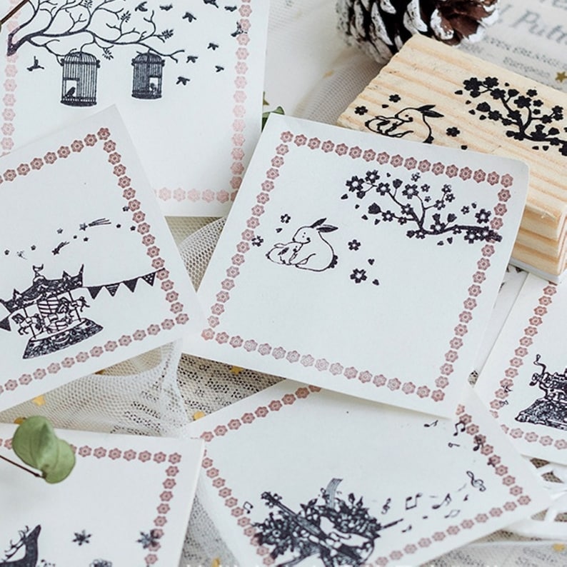 Decorative Wooden Rubber Stamp for Card Making Scrapbooking Etsy