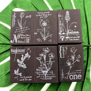 Conjunto de carimbos florais e notas adesivas para fazer cartões, scrapbooking, diário, planejador, diário, decoração filofax, ferramenta faça você mesmo, 7 estilos