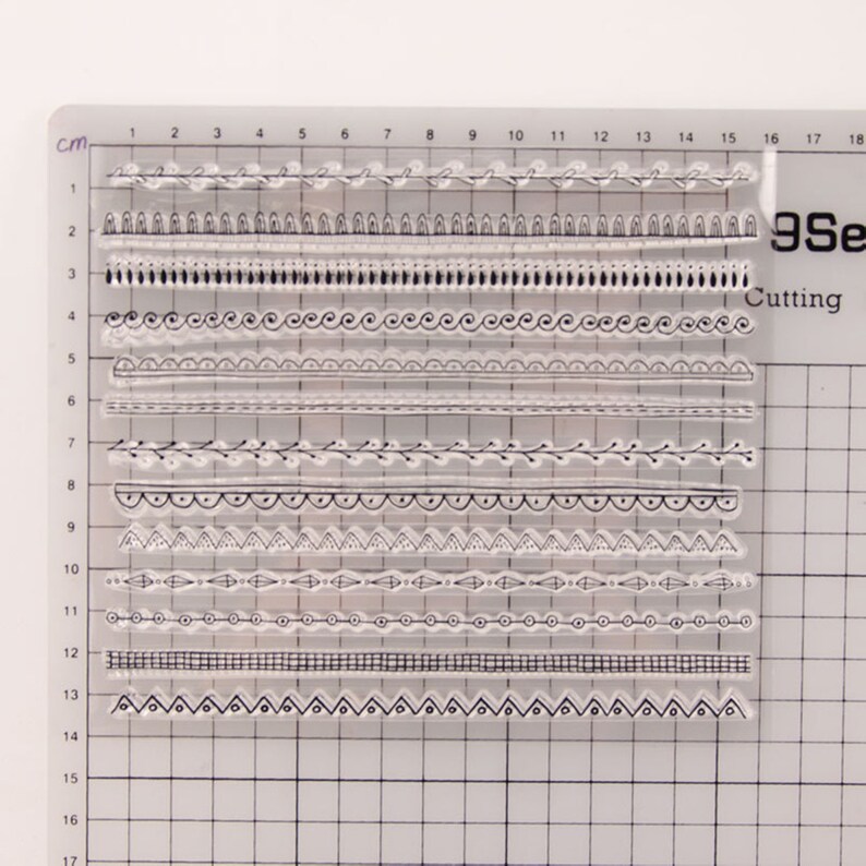 Classic Contracted Lines Lace Stamp kit Clear Rubber Stamps Planner Journal Scrapbook Decoration DIY