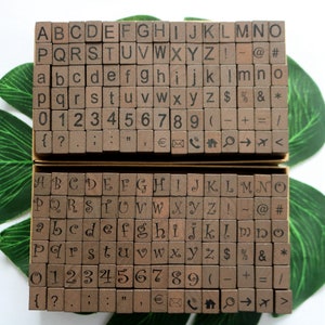 Alphabets Zahlen Stempel Kits mit 90 Stück Buchstaben Symbole Stempel Set zum Basteln Kartenherstellung dekorativ Journal Tagebuch Planer DIY Werkzeug 2 Stile