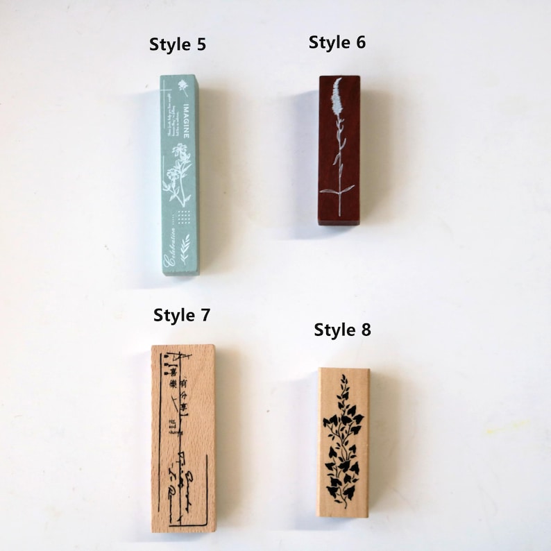 Juego de sellos de goma de madera con diseño floral para diario, tarjetas, scrapbooking, 40 estilos imagen 3