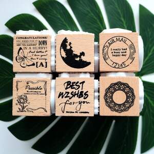 Koronkowy stempel fazy księżyca, trójstronny stempel, drewniany stempel gumowy do tworzenia kartek, scrapbookingu, dekoracyjnego dziennika, szkicownika, narzędzia 6 stylów