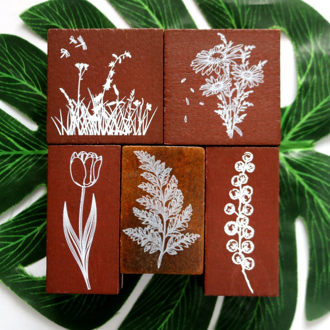 Pretty Floral Wooden Rubber Stamps Flower Stamp for Cardmaking ...