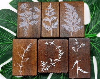 Floral Wood Rubber Stamp: Planner, Journal, Scrapbook Decoration