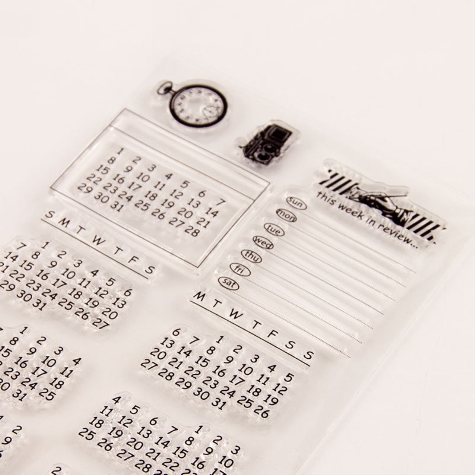 Clear Planner Stamp Set DIY Calendar Planner Weekly Planner Etsy