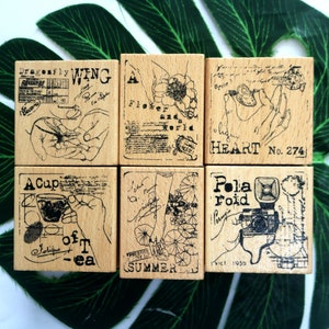 Vintage Drewniany Gumowy Stempel Do Tworzenia Kartek Scrapbookingowych Kolekcja Dzienników Planer Dekoracja Pamiętnika DIY 6 Stylów