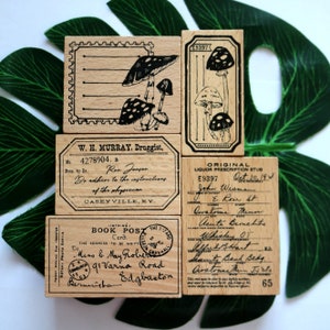 Retro Poststempel Stempel Paddestoel Bill Houten Stempel Voor Kaarten Scrapbooking Dagboek Dagboek Decoratie 6 Stijlen: