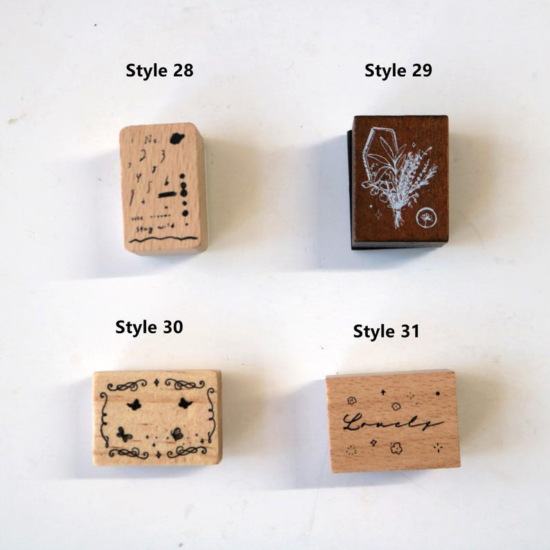 Juego de sellos de goma de madera con diseño floral para diario, tarjetas, scrapbooking, 40 estilos imagen 9