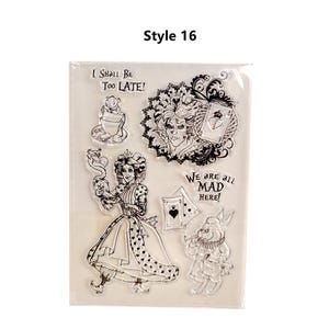 Juego de sellos vintage: creación de tarjetas, scrapbooking, diario, buzón, farola, 18 estilos Style 16