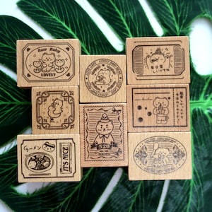 Timbro postale carino per birra per biglietti, scrapbooking, diario, diario, filofax, decorazione, etichetta fai da te, stile 8