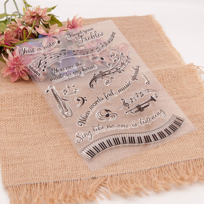 Clear Music Notes Stamp Piano Keys Stamp for Card Making Etsy