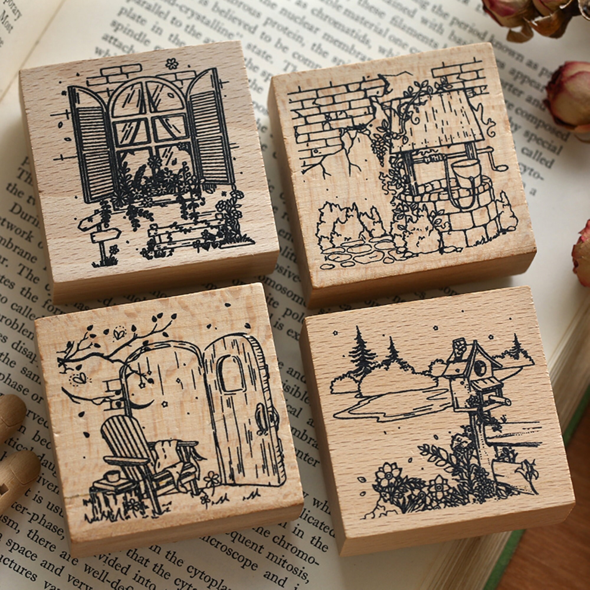 Vintage Date Wooden Rubber Stamp Diy Junk Journal Supplies - Temu