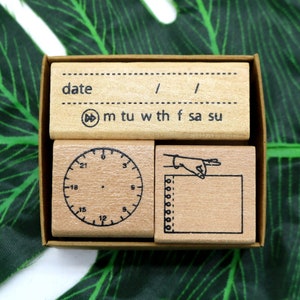 Weekly Planner Stamps Set Journal Stamps Time Management Memo 3pcs