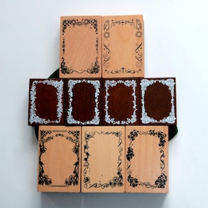 Tampon en bois pour bordure de cadre floral pour la fabrication de cartes, scrapbooking, journalisation décorative pour produits laitiers, outil de bricolage, 9 styles