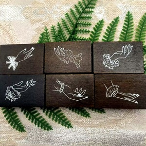 Geste Holz Stempel Für Tags Etiketten Karten machen Dekorative Journal Plann Tagebuch Scrapbook 6 Styles