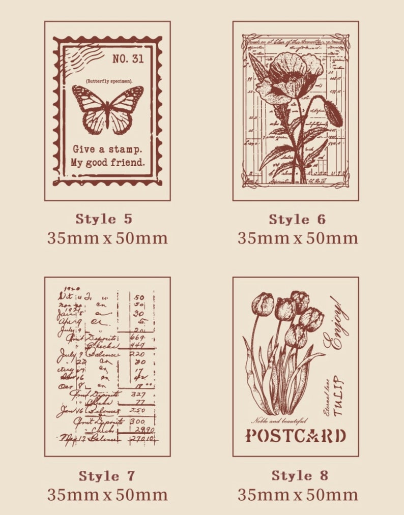 Postmark Rubber Stamp Vintage Wood Stamp for Cardmaking Etsy