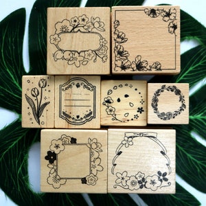 Girlande Holz Stempel Floral Stempel Blumen Blätter Stempel Für Kartenherstellung Scrapbooking Journal Album Tag Dekorieren DIY Rahmen Border 8 Style