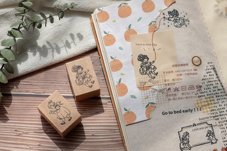 Cute Girl Alice Stamp For Scrapbooking Journal Diary Filofax Decoration Rabbit Cat Bear 10 Style