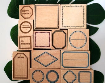 Classic Frame Border Wood Rubber Stamp: Label Tag Making Scrapbook Decoration
