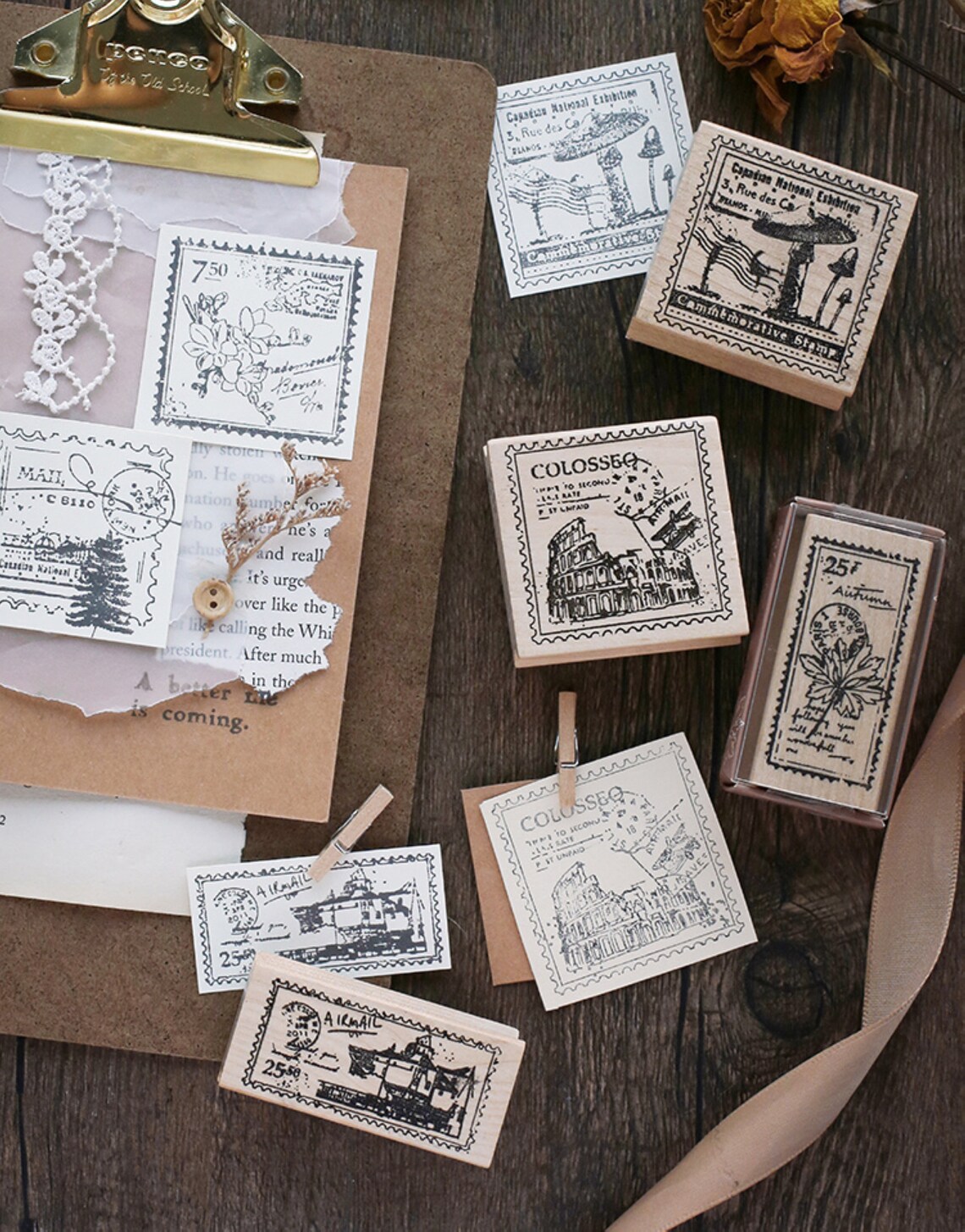 Vintage Stamp Postmark Rubber Stamp Card Making Journaling Etsy