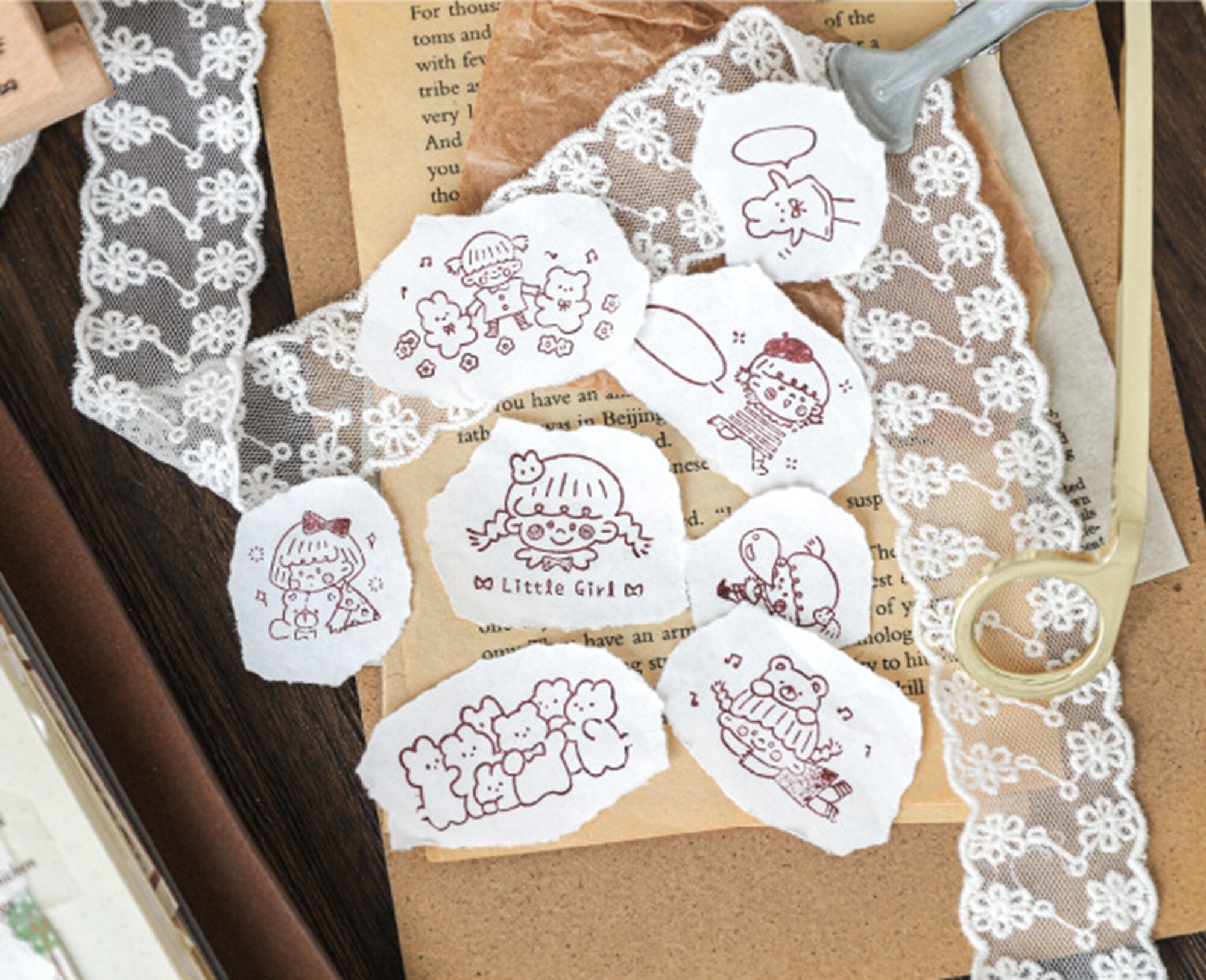 Cute Girl Beers Stamp Wood Rubber Stamp for Journal Sketchbook Etsy