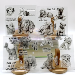 Cocker labrador corgi pastor amargo bulldog hounds conjunto de selos para fazer cartão scrapbooking diário decorativo sketchbook ferramenta diy 4 estilos