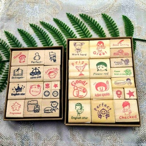 Remark Stamps Set Lehrer Kommentar Holz Stempel Journal Tagebuch Dekorative Werkzeug Geschenke für Lehrer 2 Styles