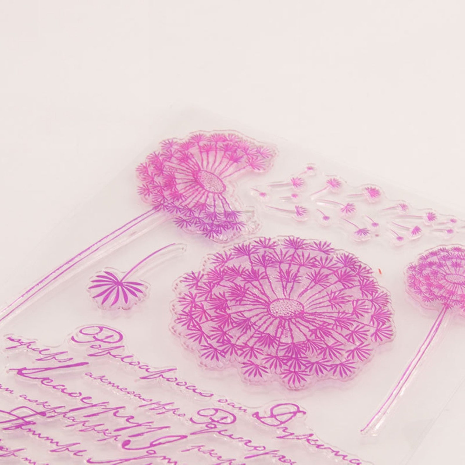 Large Dandelion Stamp Set Clear Pretty Stamps Letters DIY | Etsy