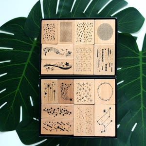 Star River Meteorenregenstempel Set van 8 stuks Sterrenhemel Muzieknoot Postzegels Achtergrond Stempel Voor Kaarten Maken Scrapbooking Journaling 2 stijl