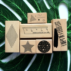 Vintage Decorative Wood Rubber Stamp For Journaling Scrapbooking Planner Decoration DIY 6 Styles