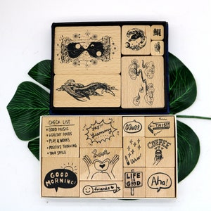 Vintage walvis gebaar houten rubberen stempel set voor scrapbooking kaarten maken dagboek dagboek planner 2 stijlen