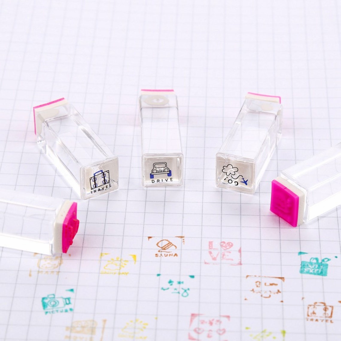 Daily Planner Stamps Clear Mini Travel Stamp Set Bullet Etsy