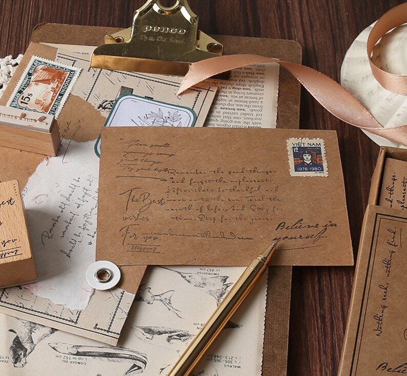 Vintage Letter Stamp Set Beautiful Sentences Stamps for Etsy